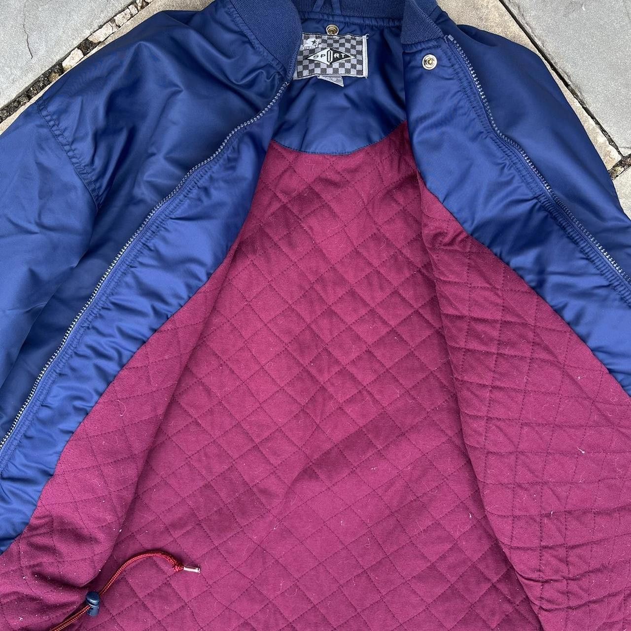 Starter Vintage 90s Starter Dark Blue Lined Bomber Size US L / EU 52-54 / 3 - 7 Thumbnail