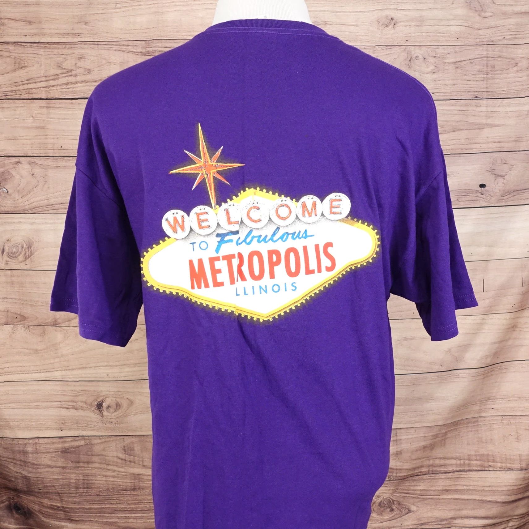 Gildan VINTAGE Harrah's Metropolis Illinois Casino Hotel Purple T-Shirt XL Unisex Cotton Casual 2000s Mens Size US XL / EU 56 / 4 - 2 Thumbnail