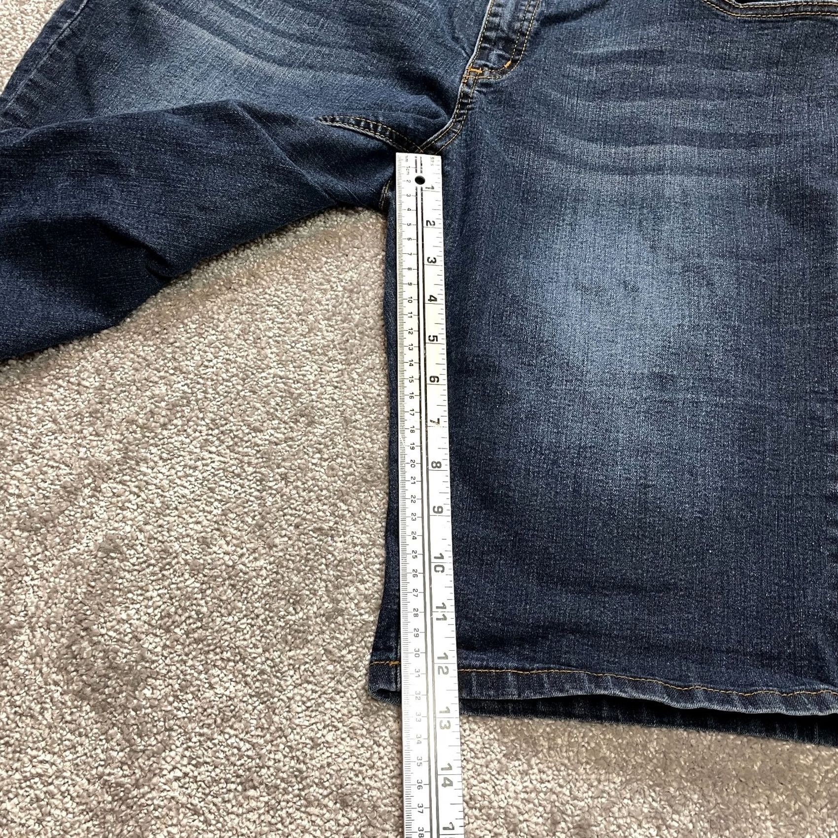 Denime Karen T Jean Shorts Womens 18 Blue Denim Stretch Casual Dark Wash 13" Size 25" / US 0 / IT 36 - 3 Thumbnail