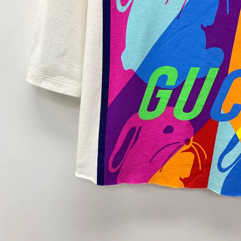 Gucci Gucci White rabbit printed cotton round-neck short-sleeved Size S / US 4 / IT 40 - 4 Thumbnail