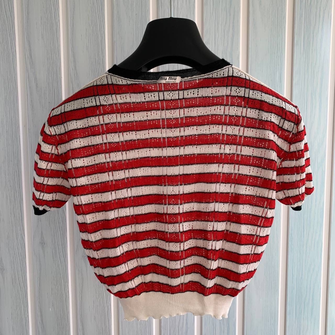 Miu Miu Miu Miu Multicolor Cashmere & Silk Knit Striped Mini Top Size S / US 4 / IT 40 - 6 Thumbnail