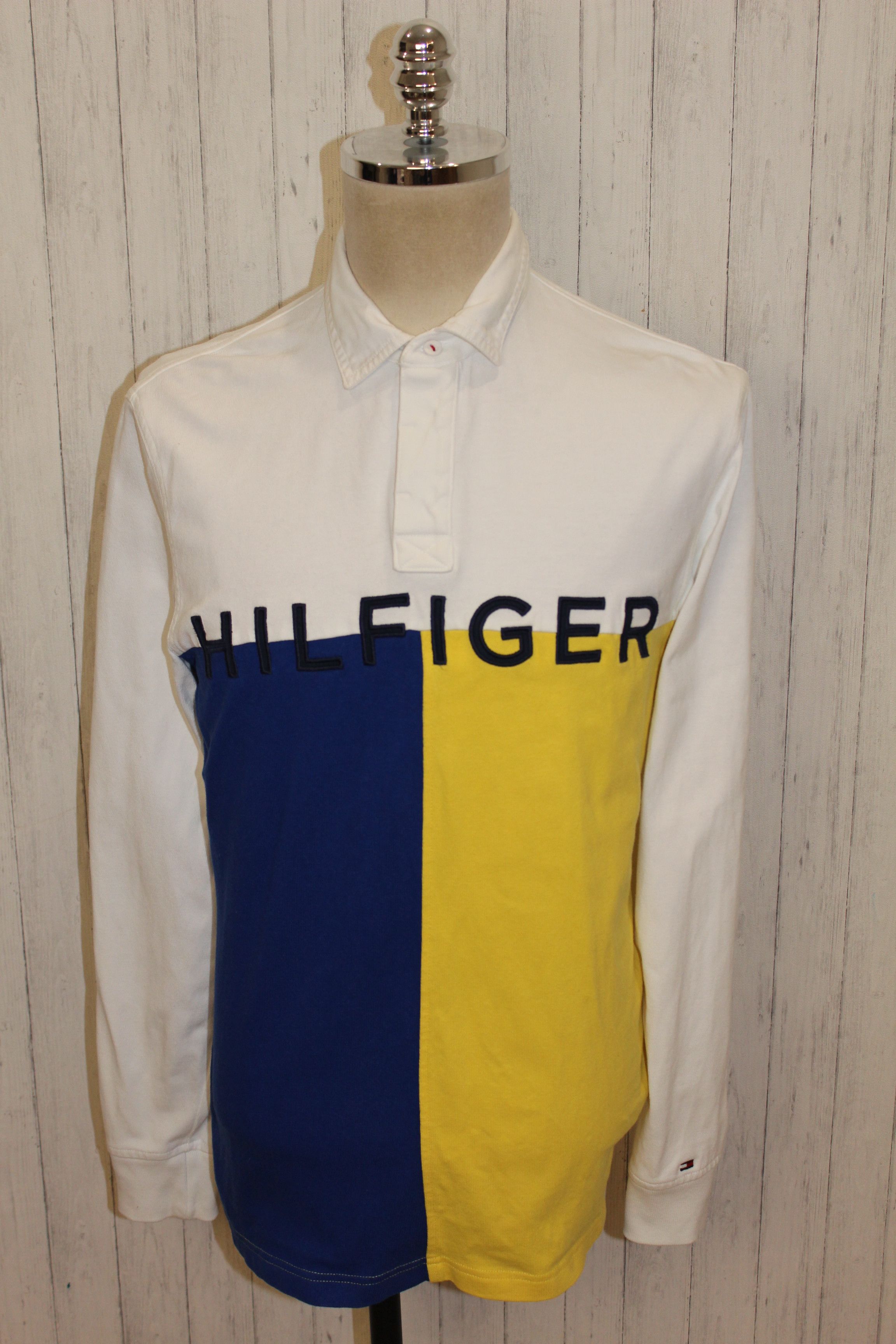 Tommy Hilfiger Men's Tommy Hilfiger Yellow Blue Rugby Shirt Size US M / EU 48-50 / 2 - 2 Thumbnail