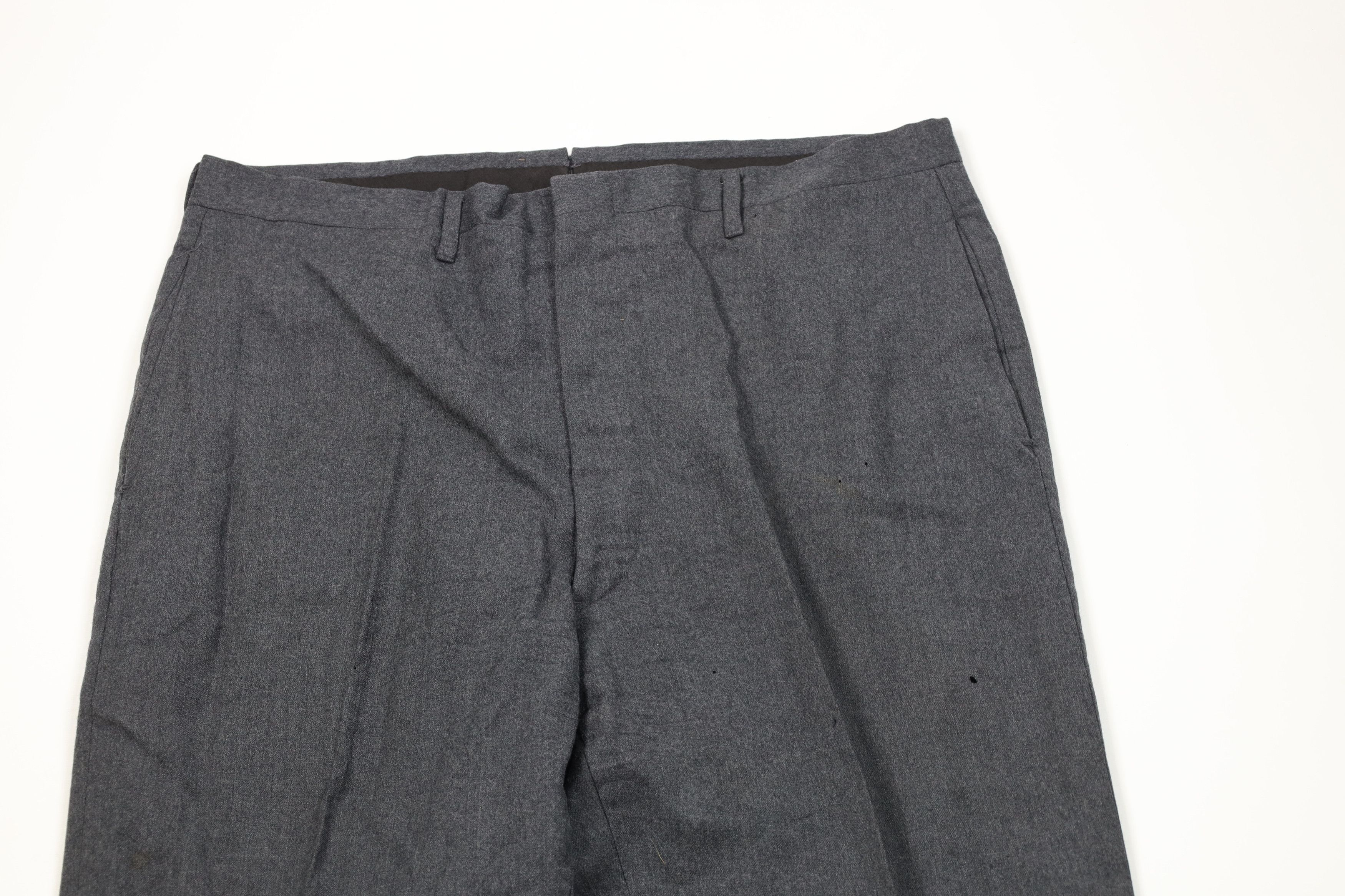 Vintage Vintage 50s 60s Streetwear Wool Cuffed Chino Pants Gray USA Size US 36 / EU 52 - 2 Thumbnail