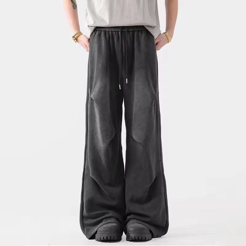 Japanese Brand Pleated Straight Washed Long Wide Leg Sweatpants Size US 33 - 6 Thumbnail