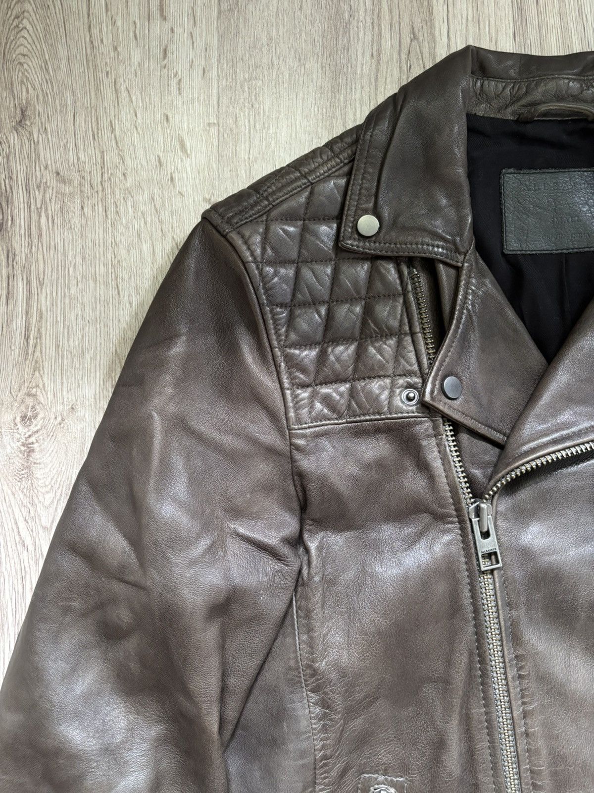 Allsaints AllSaints Conroy Leather Biker Jacket Men Size S Brown Moto Size US S / EU 44-46 / 1 - 3 Thumbnail