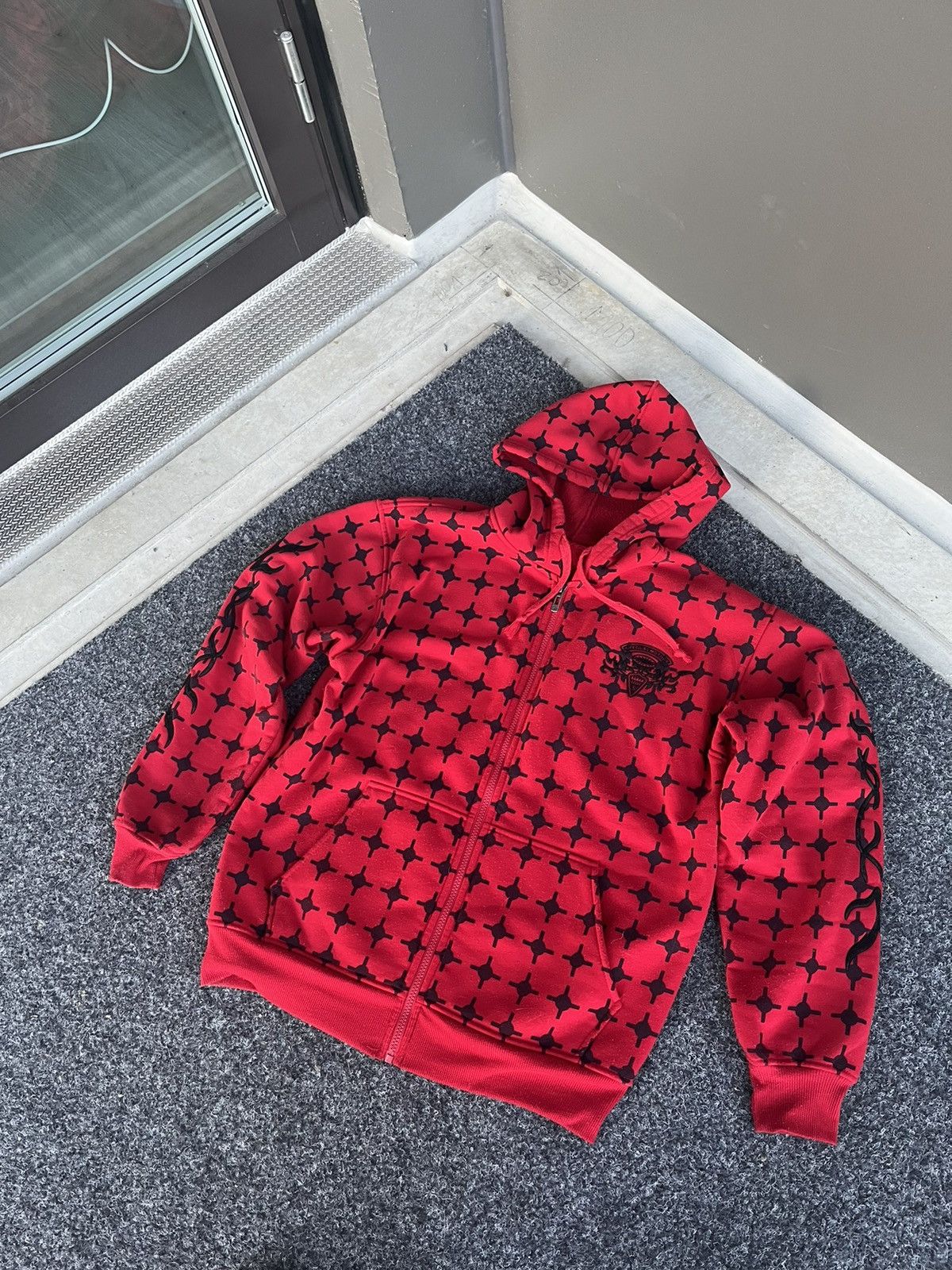 Other Kenju Red Pattern Zip Hoodie Size L Streetwear Size US L / EU 52-54 / 3 - 1 Thumbnail