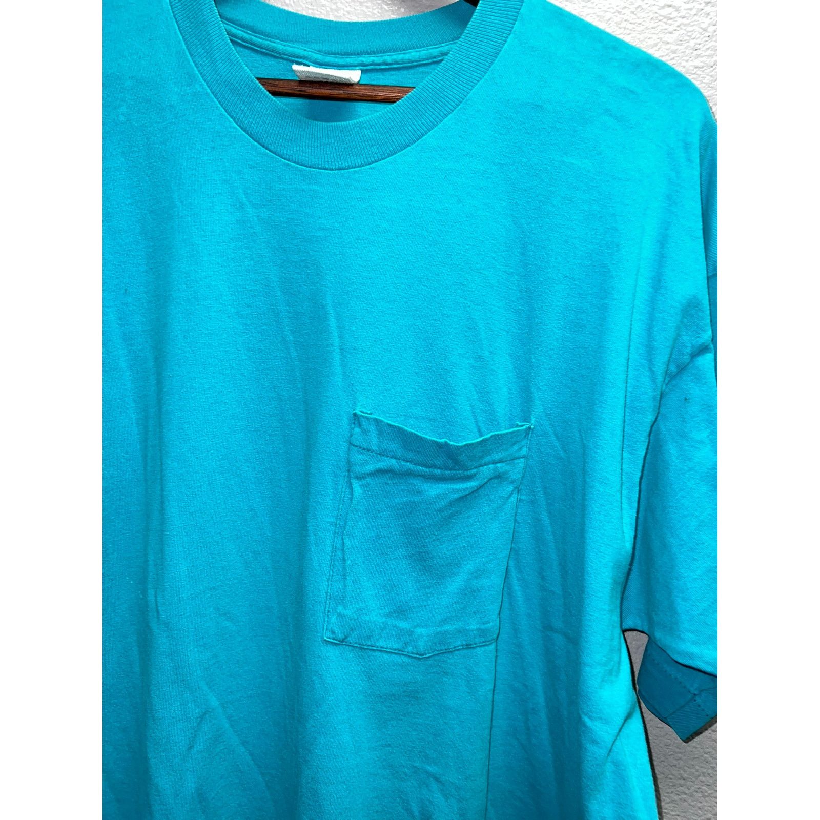 Vintage Vintage Munsingwear USA Made Teal Blank Shirt VTG XL X-Large Size US XL / EU 56 / 4 - 2 Thumbnail