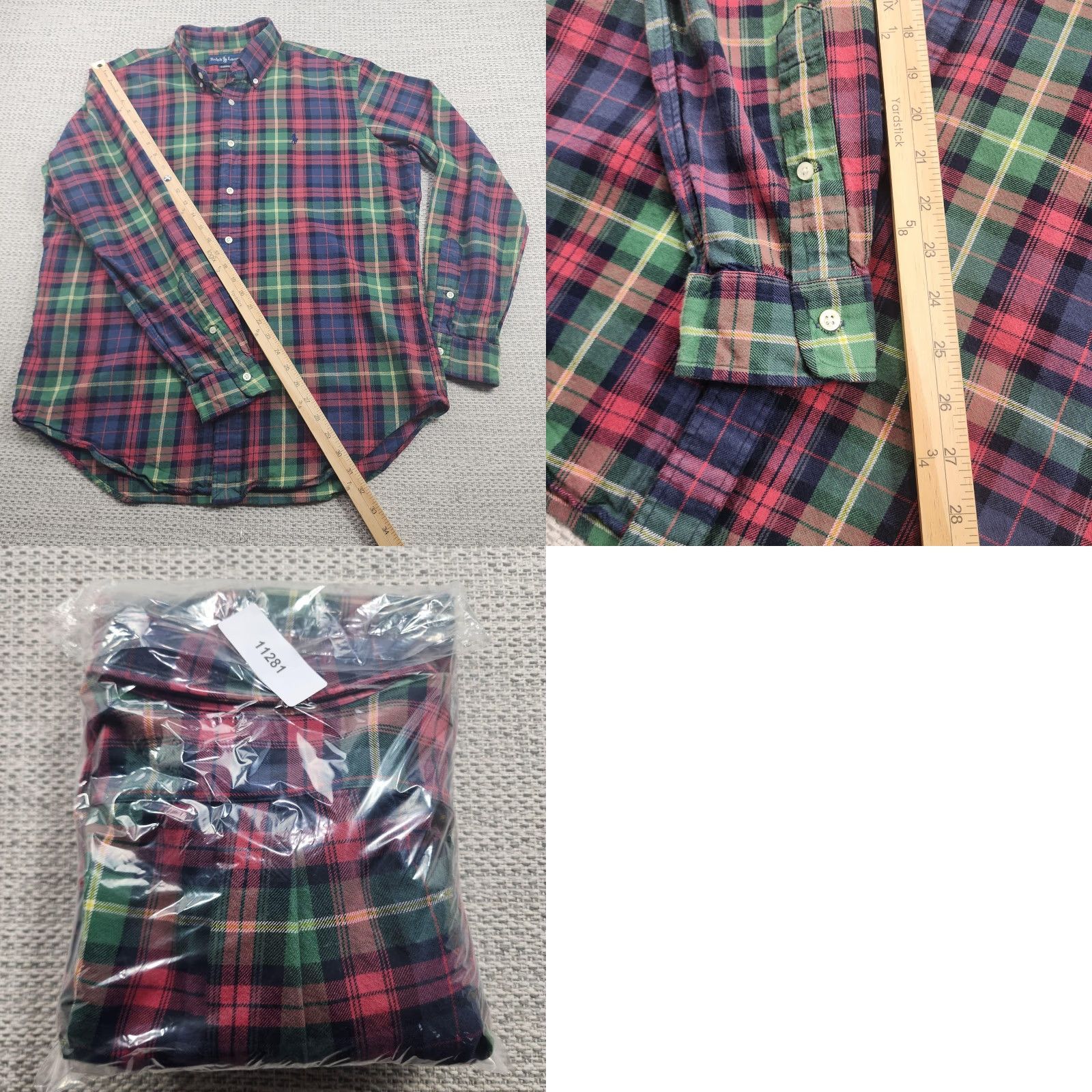 Ralph Lauren VINTAGE Ralph Lauren Shirt Mens Large Red Green Navy Plaid Button Down Classic Fit Logo Shirt Size US L / EU 52-54 / 3 - 9 Thumbnail