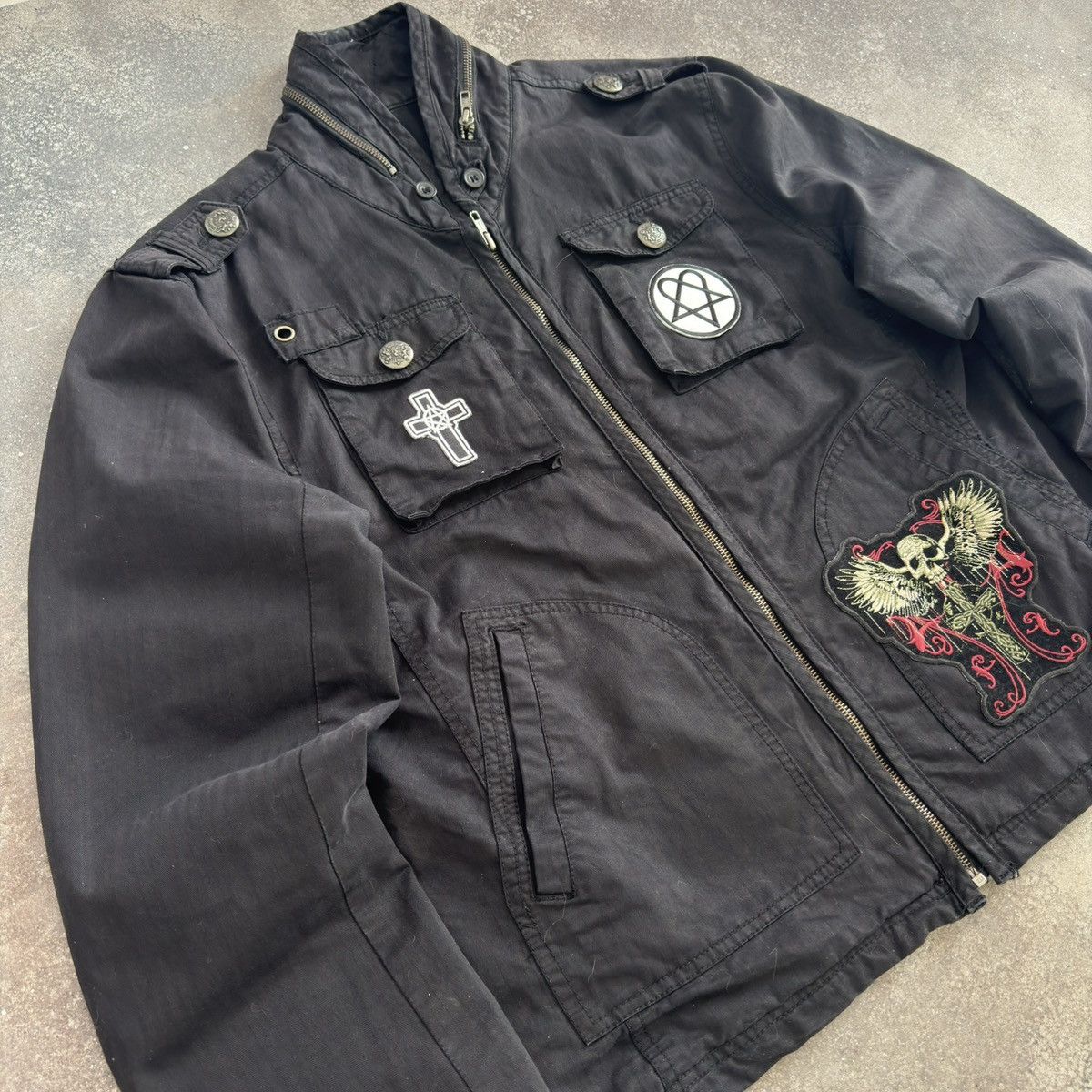 If Six Was Nine × Japanese Brand × Vintage River Island Vintage Gothic Avant Garde Zip Jacket Size US L / EU 52-54 / 3 - 10 Thumbnail