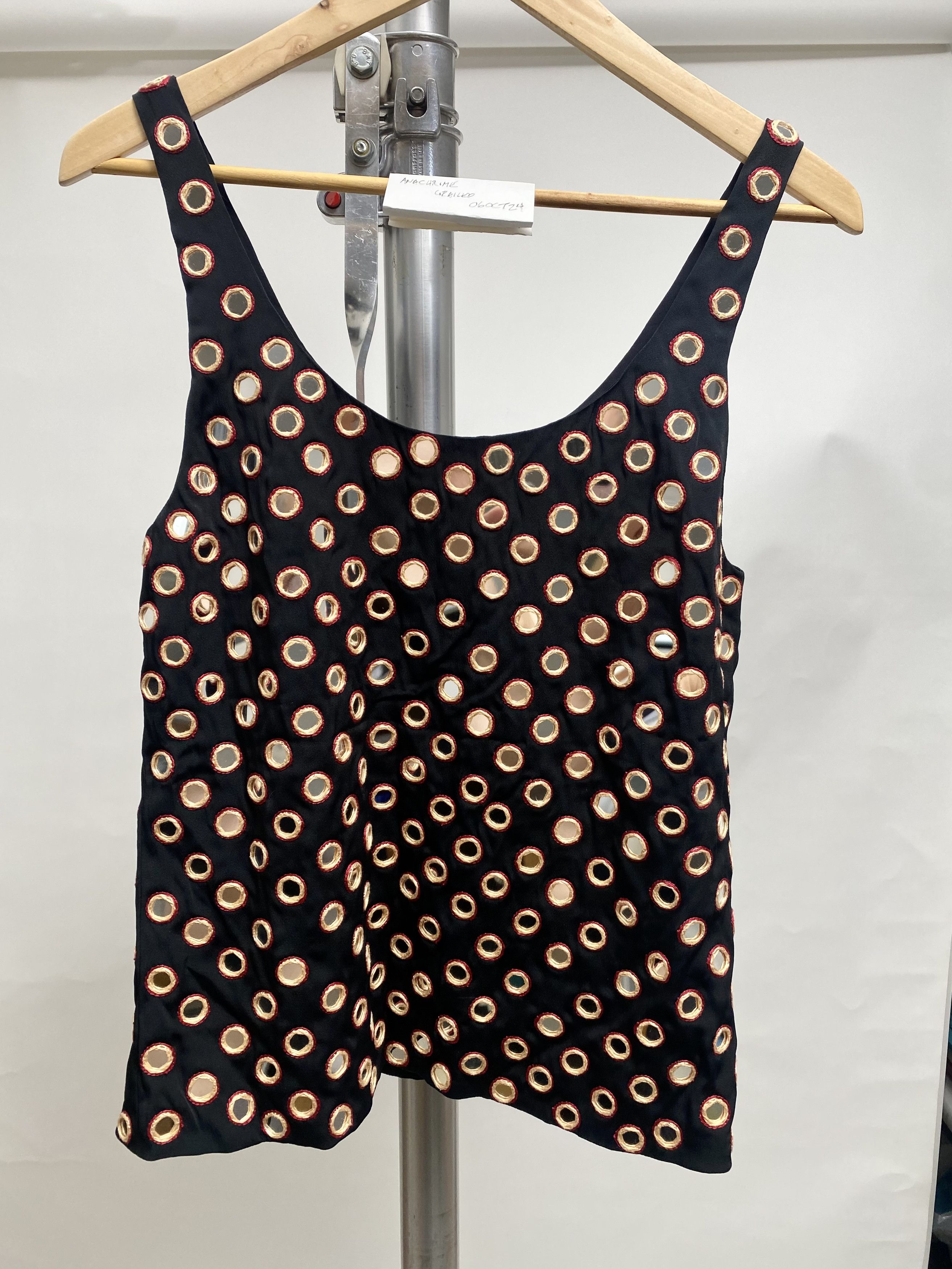 Saint Laurent Paris Embellished Black Mirror Top Size XXS / US 00 / IT 34 - 5 Thumbnail