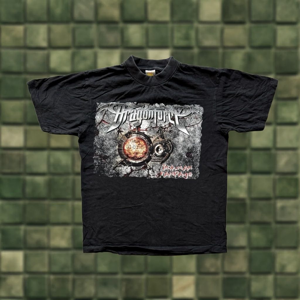 Vintage VINTAGE DragonForce Inhuman Rampage Tour T-Shirt Black M Mens Band Shirt 2000s Heavy Metal Shirt Size US M / EU 48-50 / 2 - 1 Thumbnail