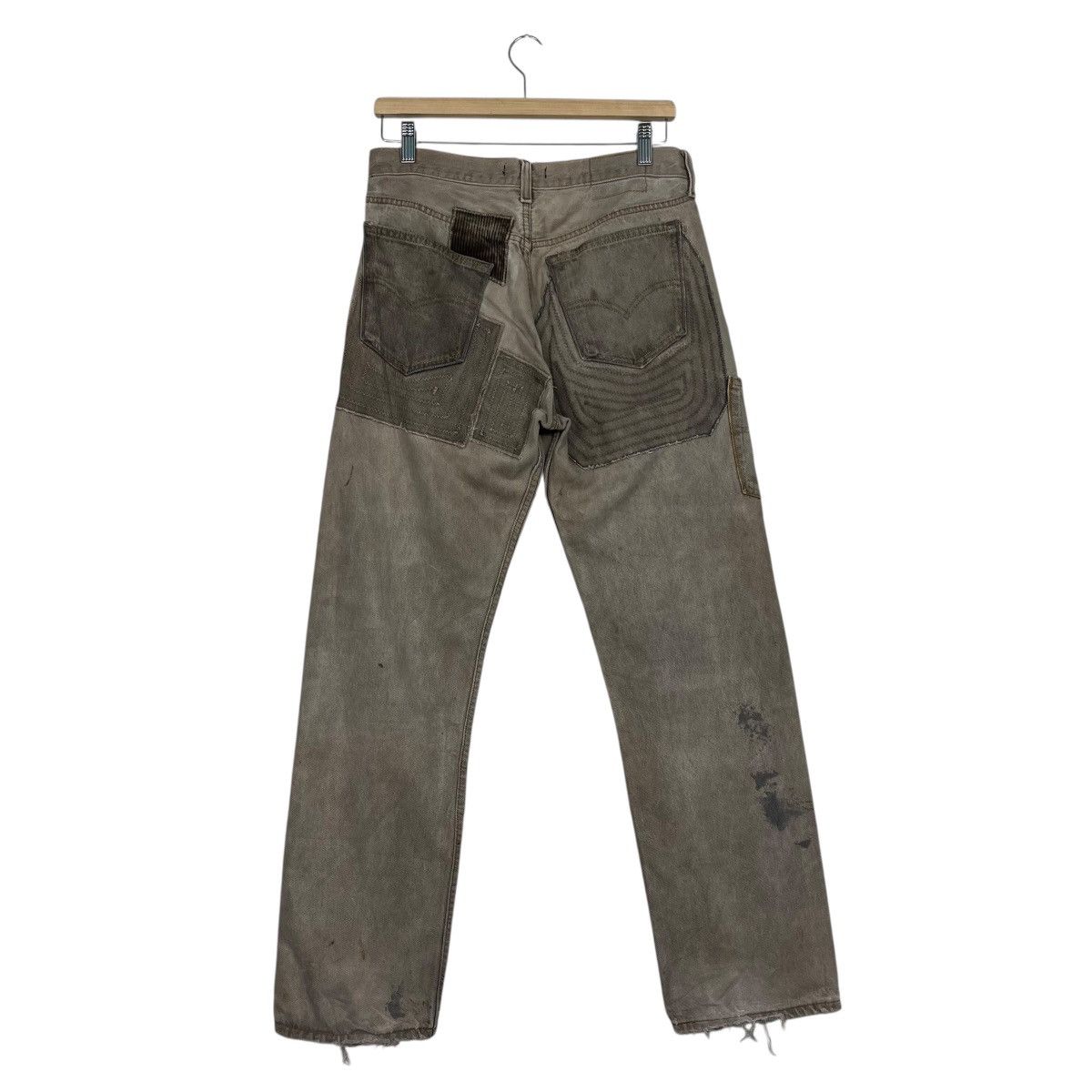 Levi's Vintage Levis X Famouz Sashiko Patchwork Workwear Denim Jean Size US 30 / EU 46 - 7 Thumbnail