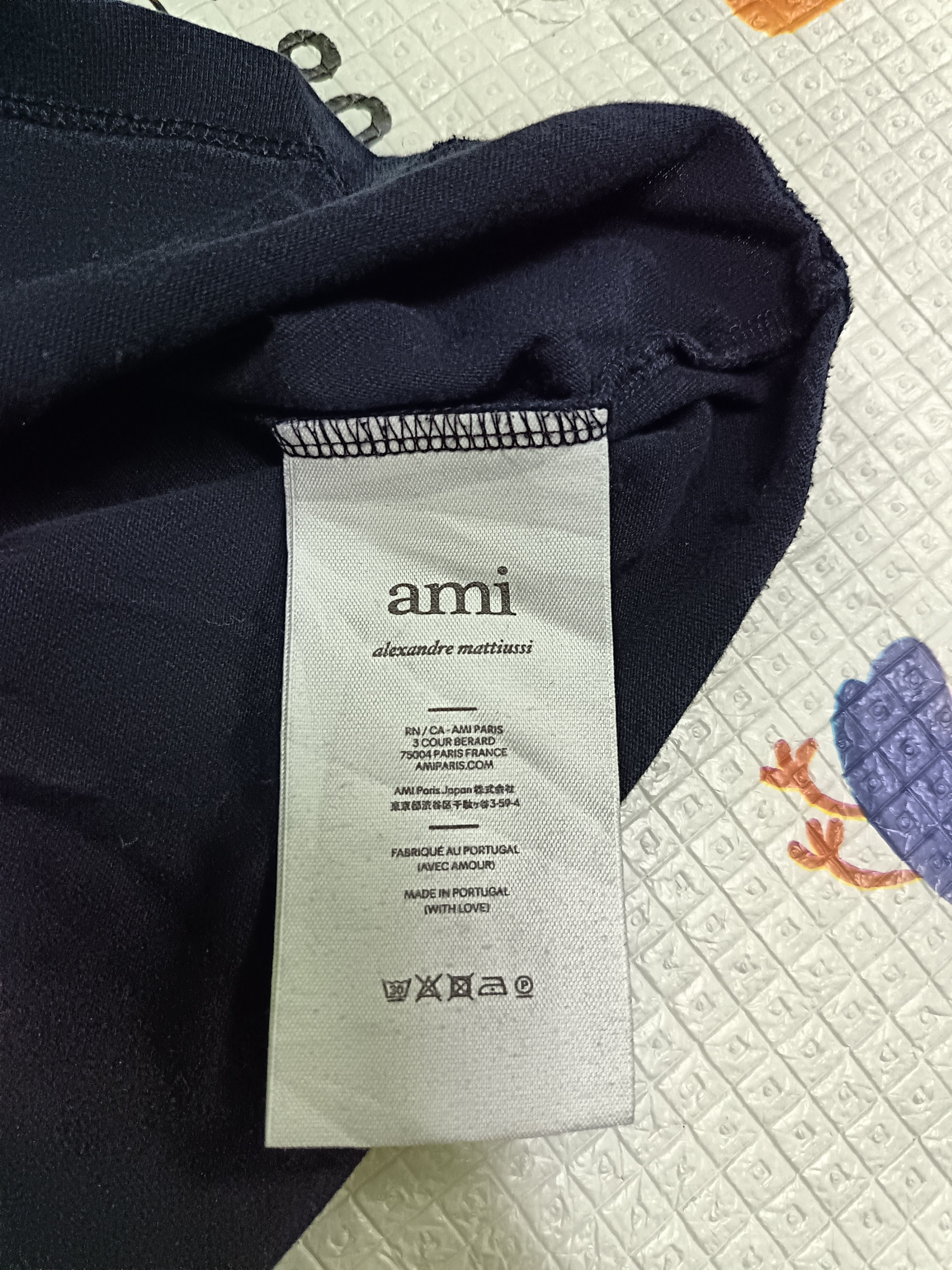 AMI Ami de Coeur Black T-shirt in organic cotton jersey. Size US XL / EU 56 / 4 - 8 Thumbnail