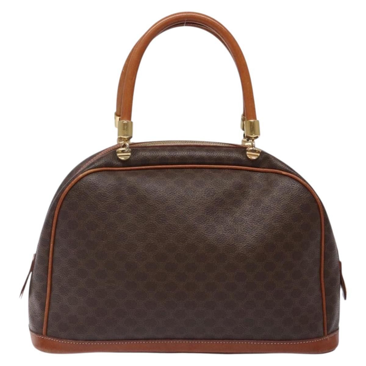 Celine CELINE Macadam Canvas Hand Bag Pvc Leather Brown Gold Size ONE SIZE - 3 Thumbnail