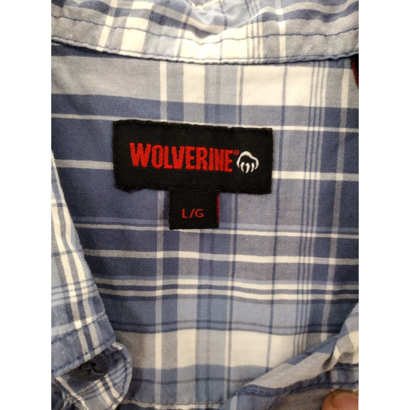 Vintage Wolverine Shirt Mens Large Short Sleeve Button Up Blue Plaid Size US L / EU 52-54 / 3 - 3 Thumbnail