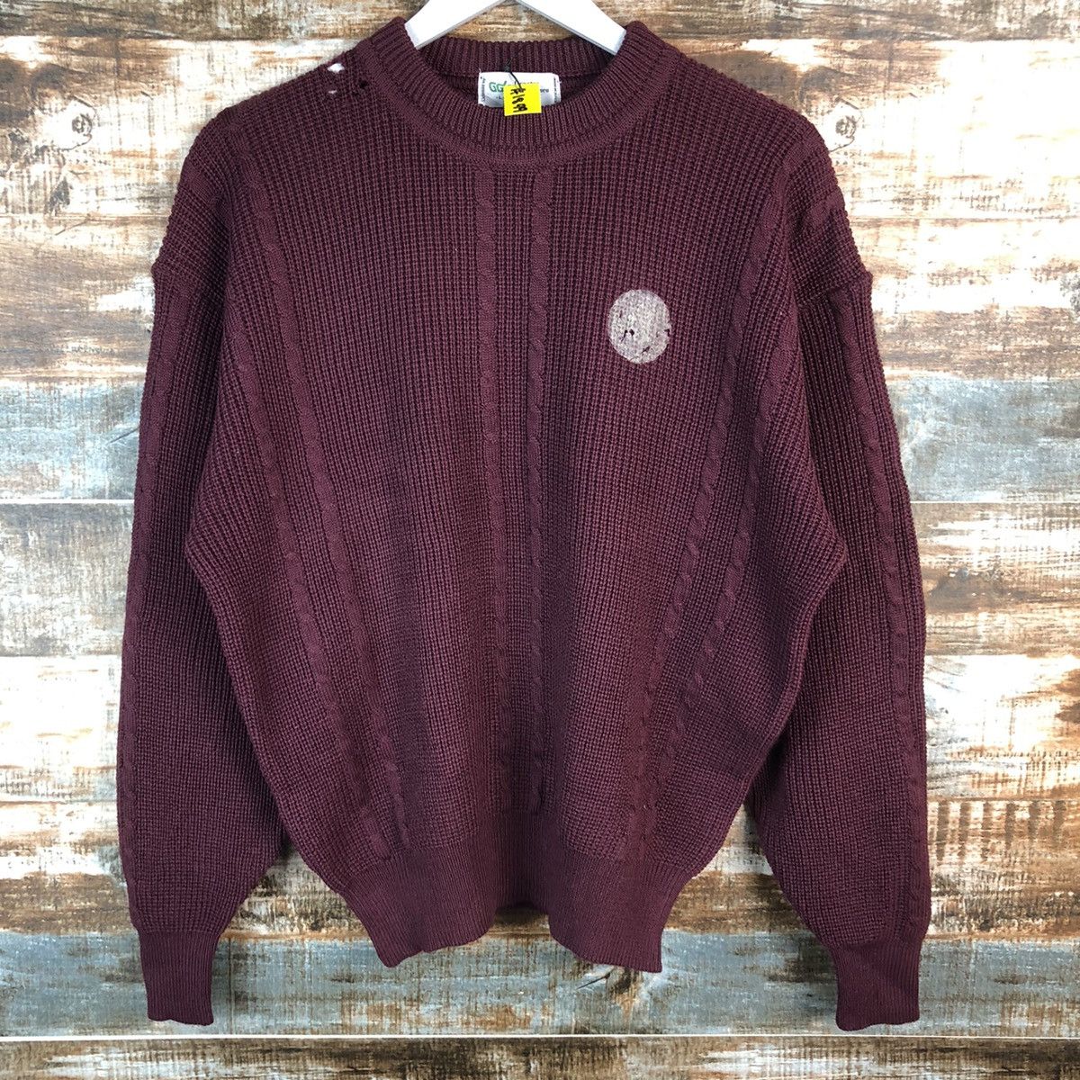 Homespun Knitwear × Japanese Brand Greater Green boro ripped distressed Maroon Knitwear #A1849 Size US M / EU 48-50 / 2 - 3 Thumbnail