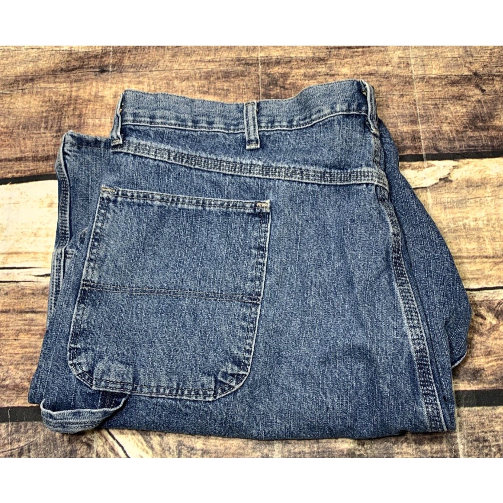 Wrangler Wrangler Carpenter Shorts Blue Jean Mens 42 Denim Work Cargo Authentic Denim Carpenters Regular Rise 5-Pocket Zip Belt Loops Size US 38 / EU 54 - 7 Thumbnail