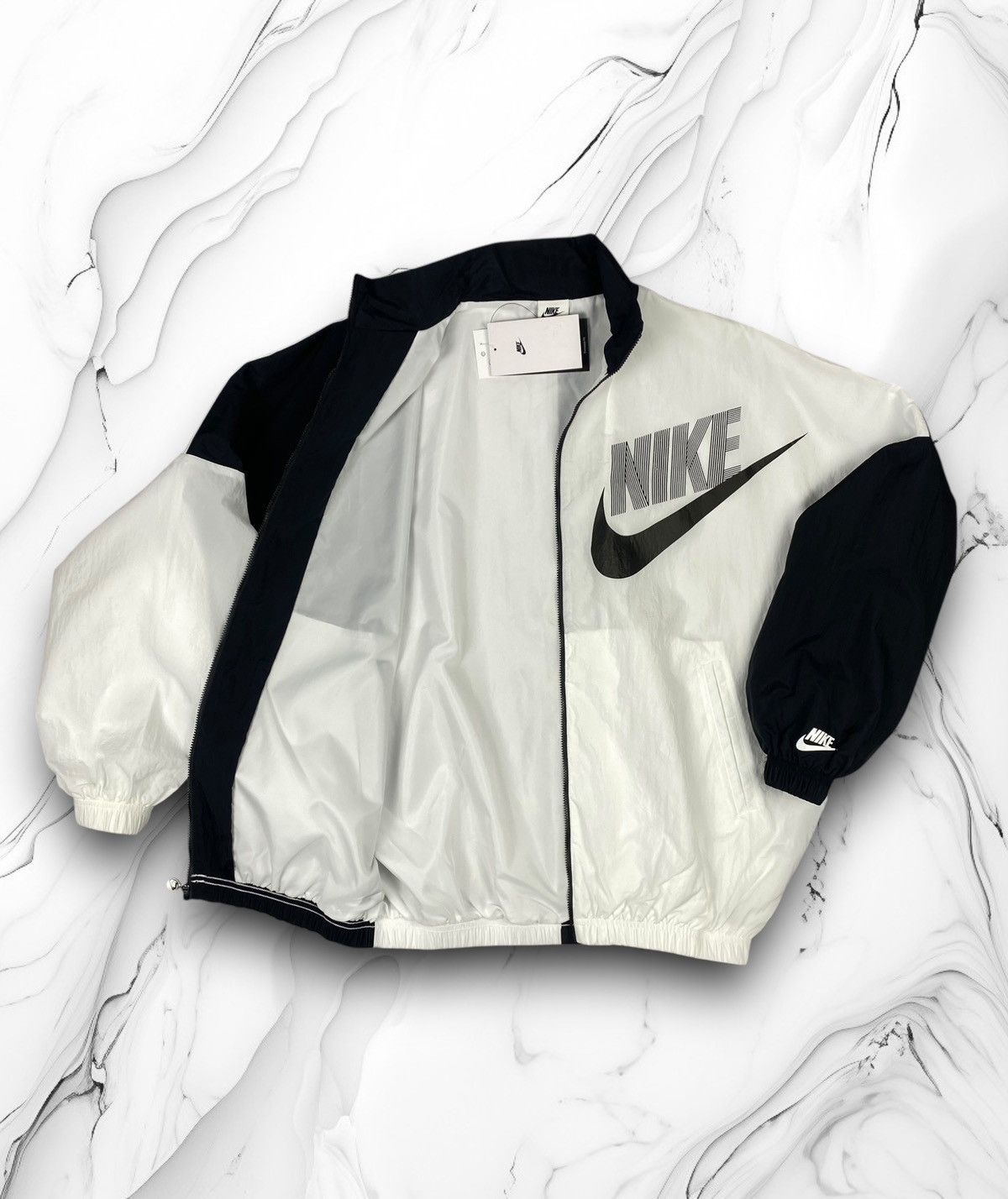Nike New Nike Swoosh Big Logo Nylon Y2K Drill Jacket Bomber Size M / US 6-8 / IT 42-44 - 1 Thumbnail