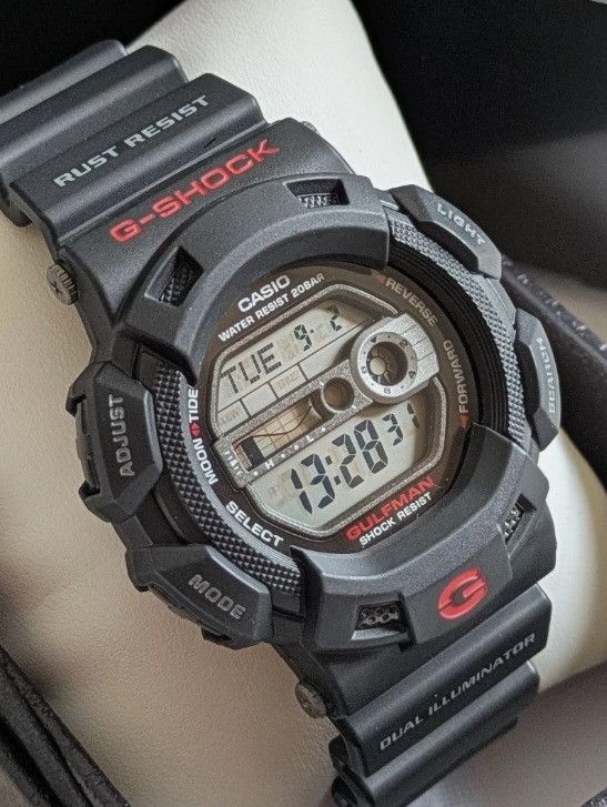 G Shock Casio G-Shock G-9100-1JF Gulfman Rust Resistant Solar Watch Size ONE SIZE - 1 Thumbnail