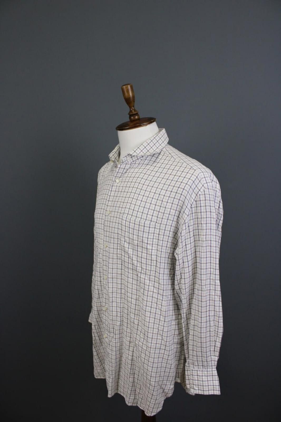Luigi Borrelli Luigi Borrelli White Check Button Down Shirt Size 17 / 43 Size US M / EU 48-50 / 2 - 6 Thumbnail