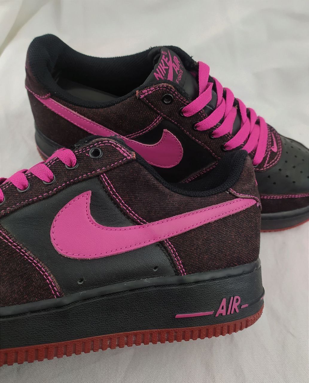 Nike Rare Vintage Nike Air Force 1 Pink/ Violet Denim 8Us/39 Eur Size US 8 / IT 38 - 3 Thumbnail