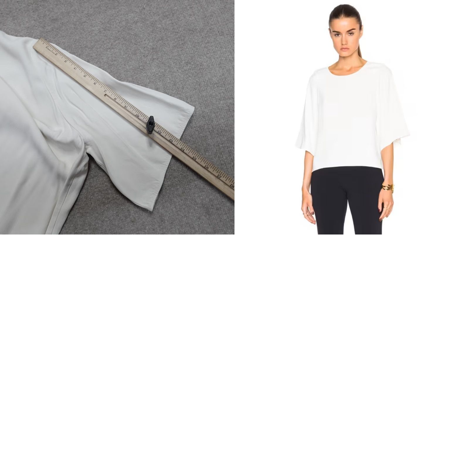 Helmut Lang Helmut Lang Blouse Medium Ivory 3/4 Sleeve Scoop Neck Pullover Womens Viscose Acetate Top US Made Regular Size M / US 6-8 / IT 42-44 - 8 Thumbnail