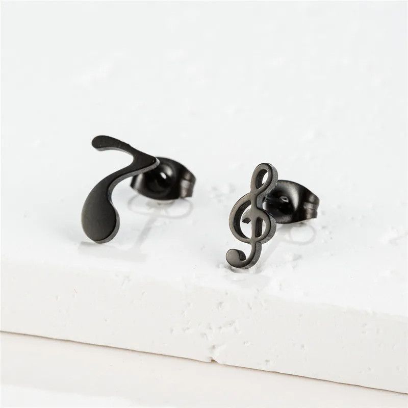 Jewelry Classic Musical Symbol Mini Stud Earrings Charm Earring Gift Size ONE SIZE - 1 Preview