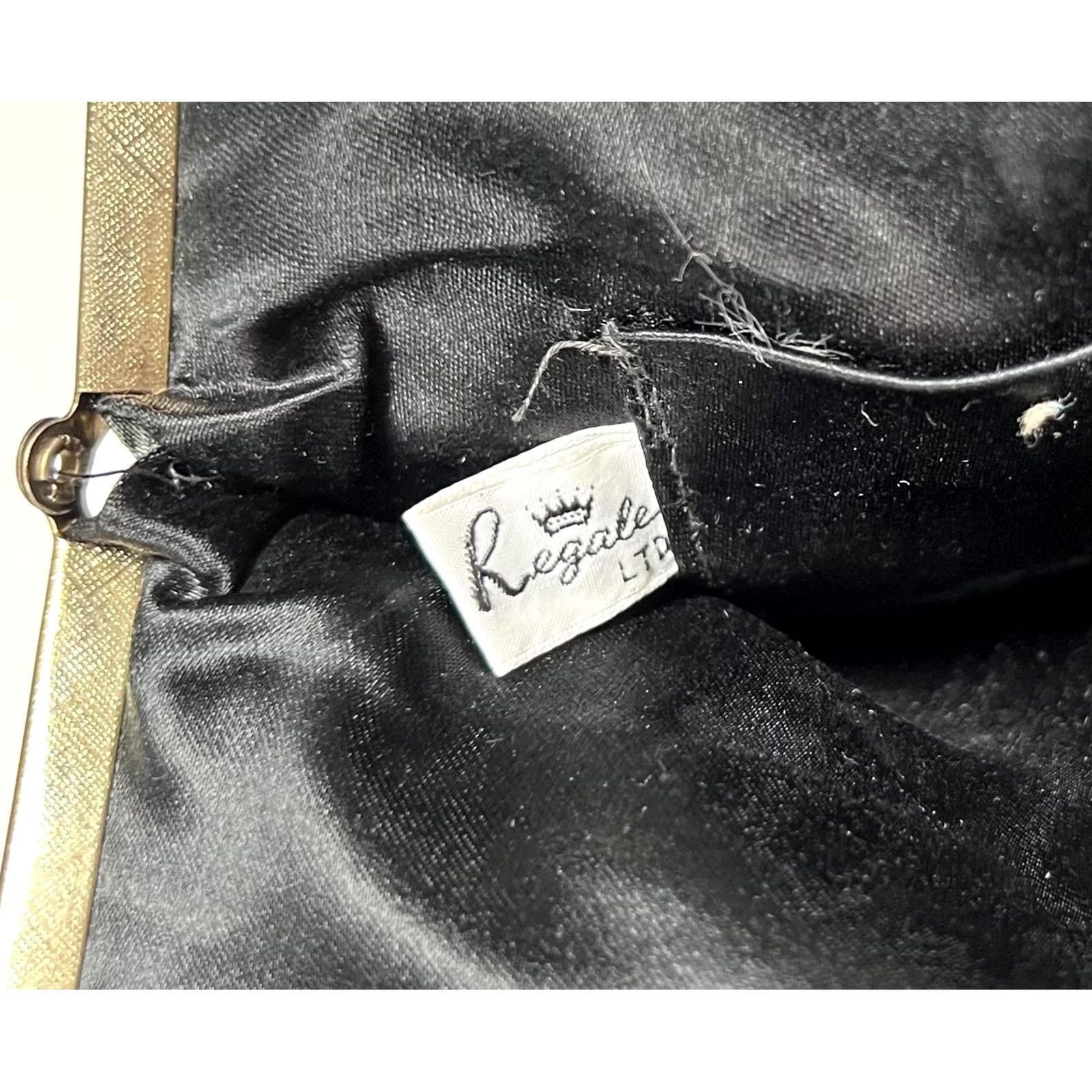 Vintage VINTAGE Regale LTD Beaded Bag Womens Small Black Gold Chain Evening Purse 90s Glam Size ONE SIZE - 4 Thumbnail