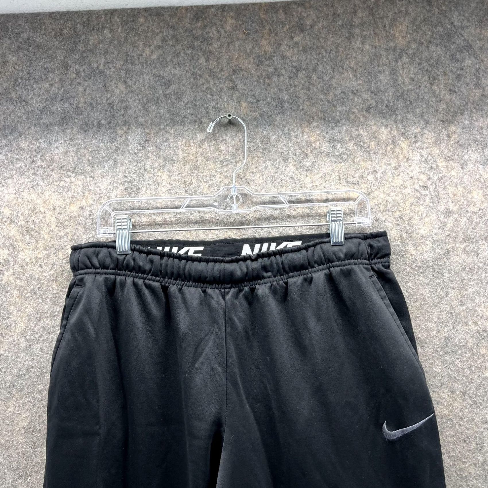 Nike Nike Sweatpants Large Black Athletic Training Dri Fit Polyester Therma Knit - Adult Size US 33 - 2 Thumbnail