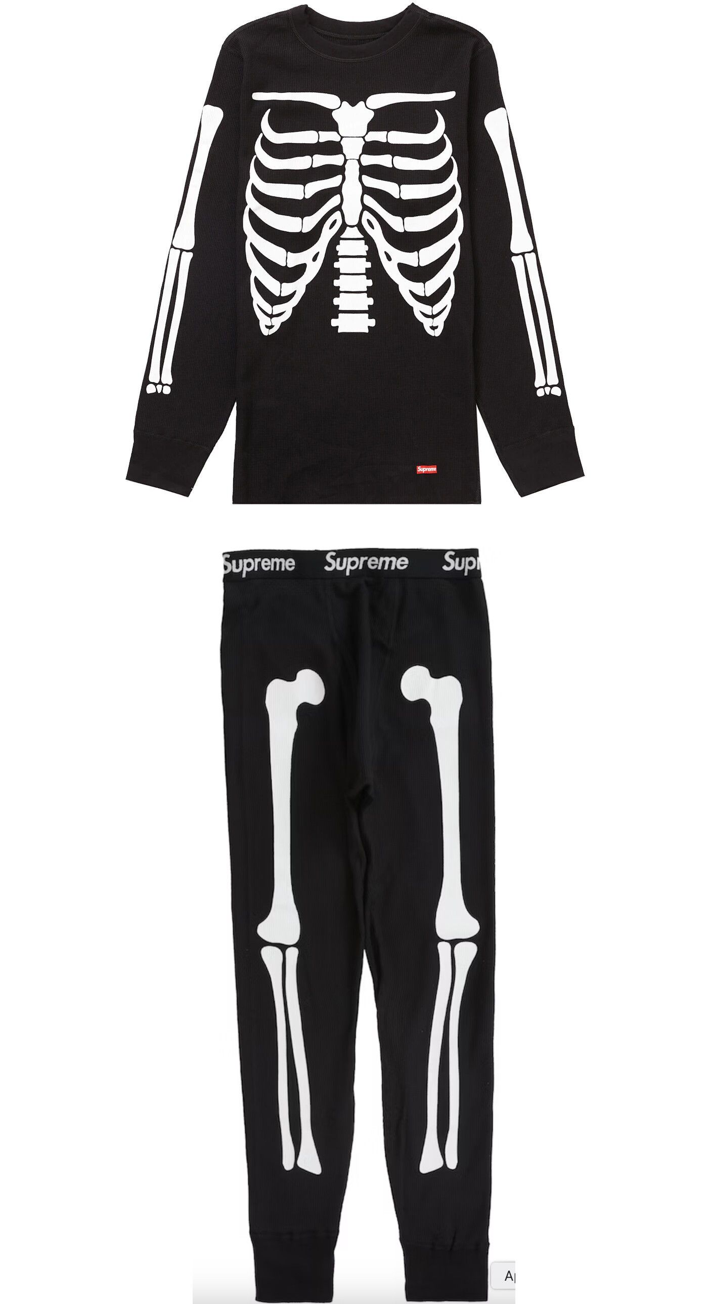 Supreme Medium - Supreme / Hanes Black Bones Thermal Crew + Pant | Grailed