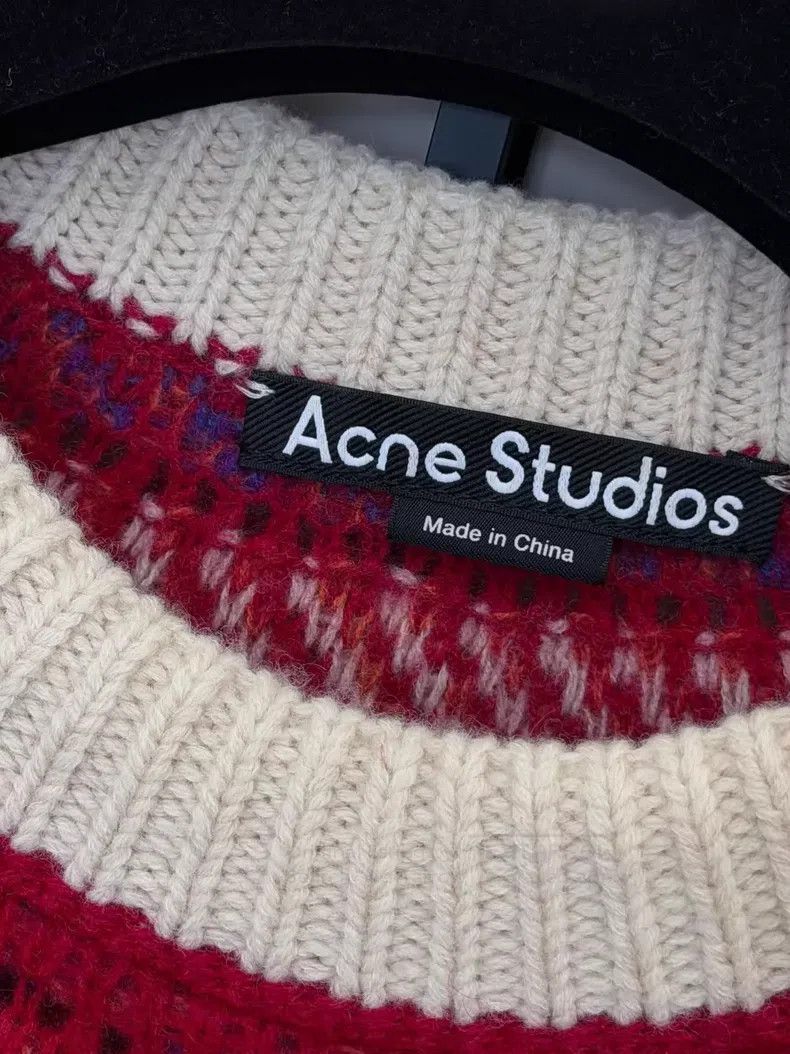 Acne Studios Acne Studios Rainbow Fair Isle Smile Motif Wool Sweater Size S / US 4 / IT 40 - 5 Thumbnail