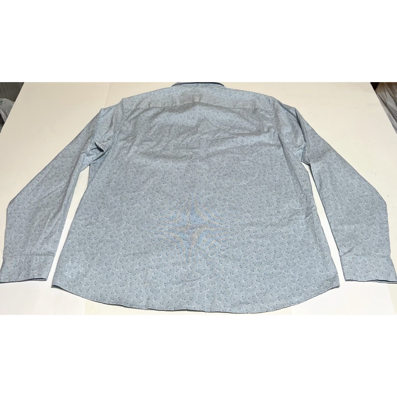 Michael Kors Michael Kors Men's Slim Chambray Floral Dandelion Long Sleeve Button Shirt 2XL Blue Casual, Travel, Party/Cocktail Shirt Button-Up Mens Size US XXL / EU 58 / 5 - 3 Thumbnail