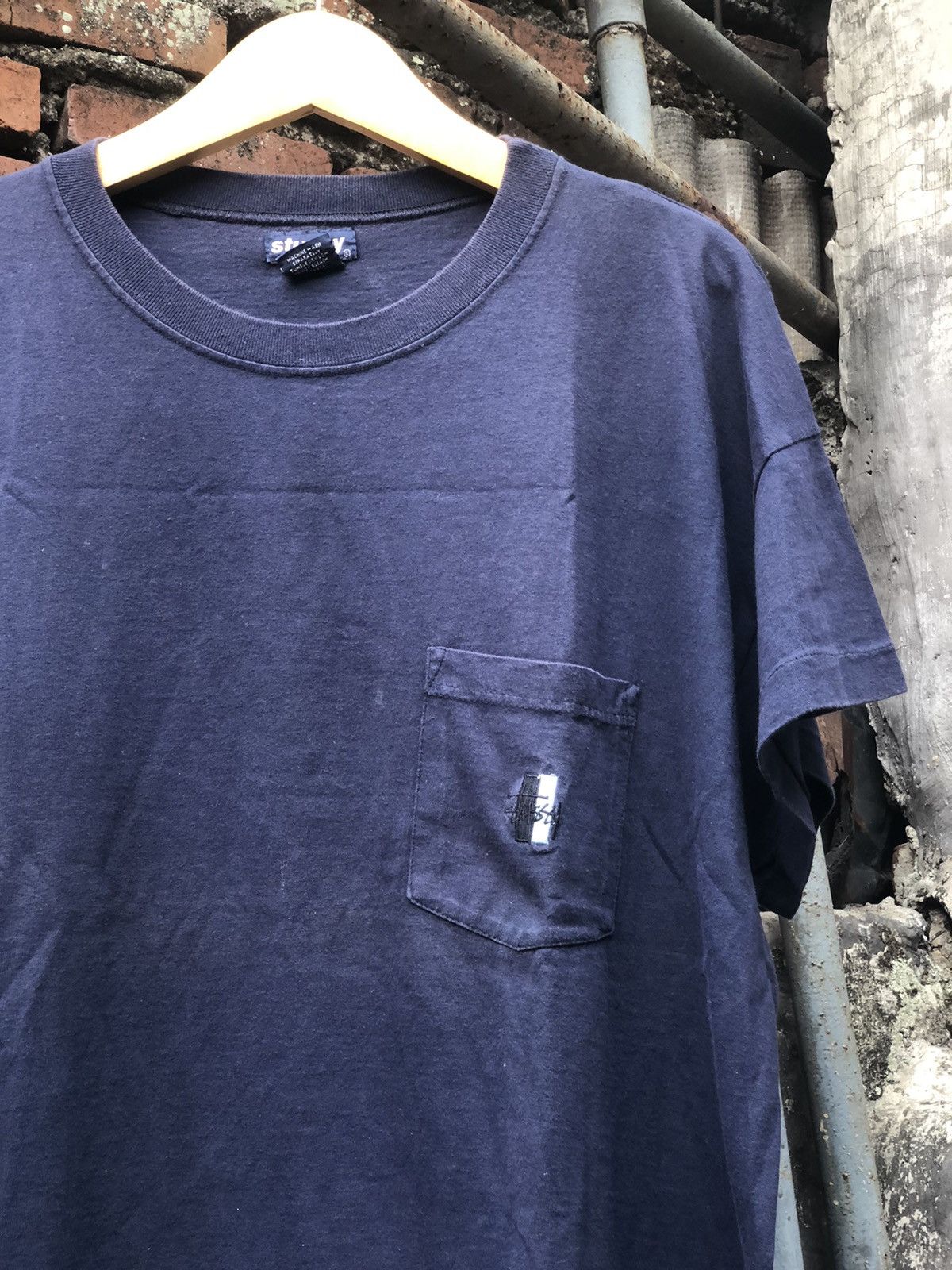Stussy × Vintage Tshirt stussy pocket logo 90s Size US XL / EU 56 / 4 - 1 Thumbnail