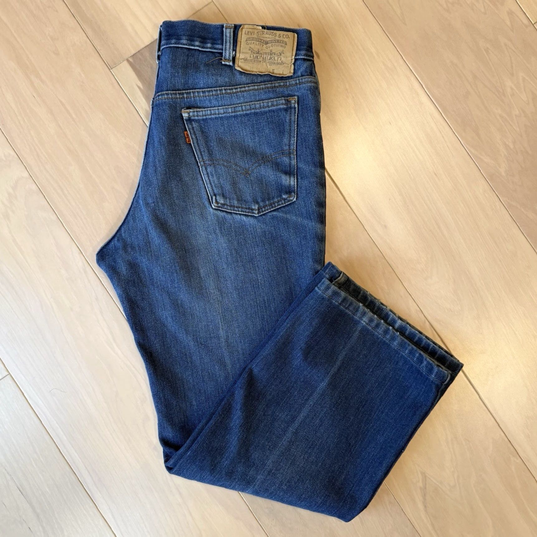 Levi's VINTAGE Levi's Orange Tab Lined Jeans 34 Blue 80s Bootcut Made in USA 39103 2517 Size US 34 / EU 50 - 2 Thumbnail