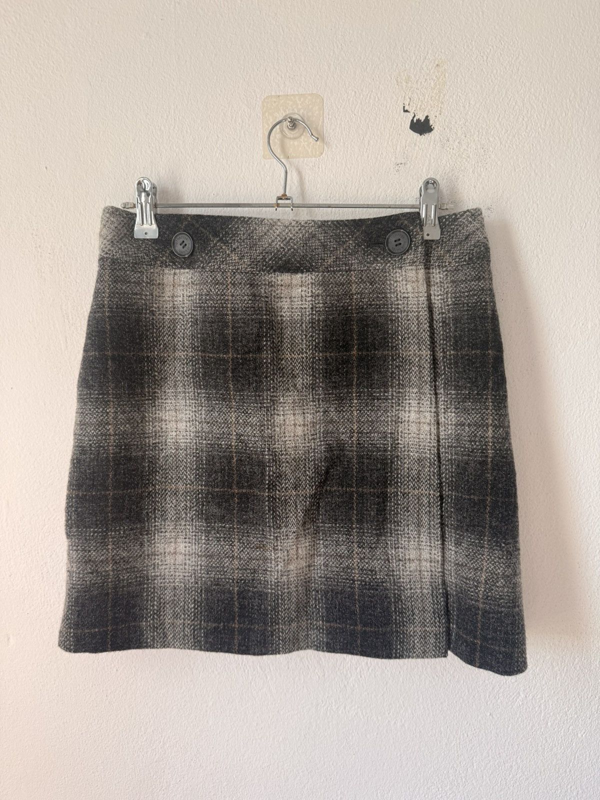 Burberry Prorsum VINTAGE BURBERRY’S BLUE LABEL SHADOW PLAID WOOL MINI SKIRT Size 26" / US 2 / IT 38 - 1 Thumbnail