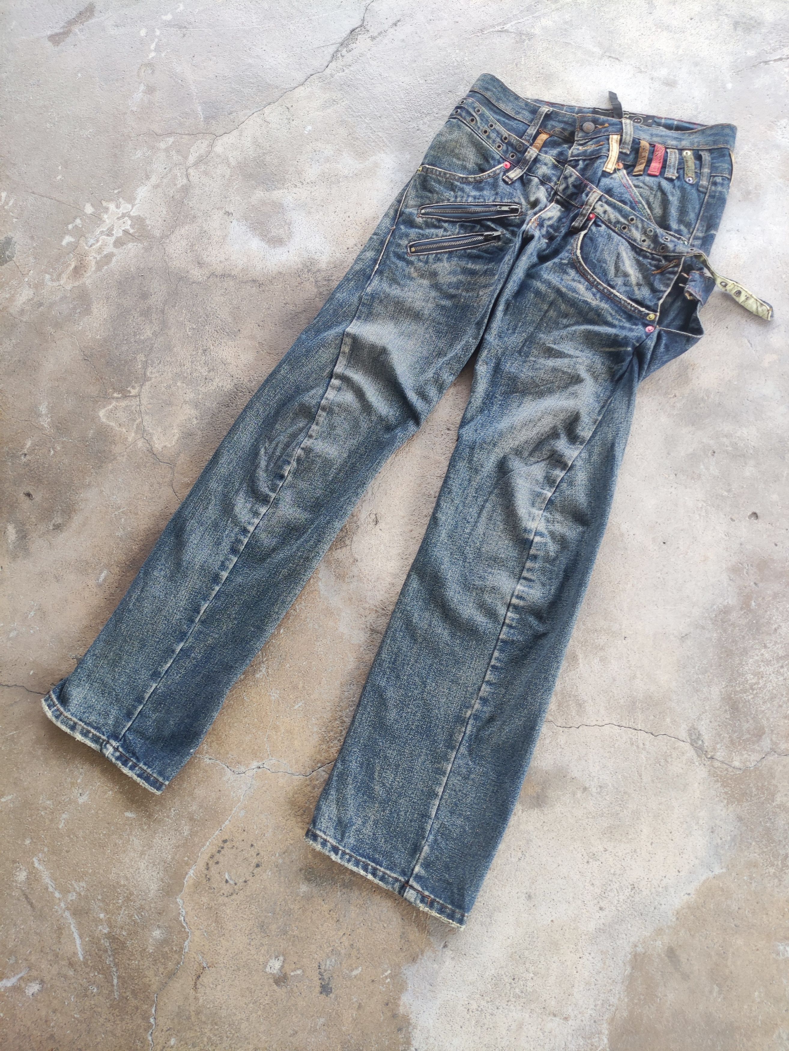 Japanese Brand Vintage Japanese Brand Double Waist Denim Faded Pants Size US 30 / EU 46 - 2 Thumbnail