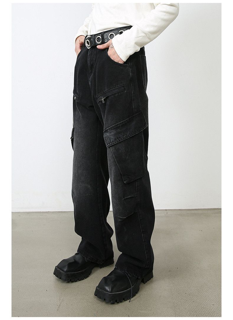 Japanese Brand × Jean High street multi-pocket American washed cargo jeans for men Size US 32 / EU 48 - 4 Thumbnail