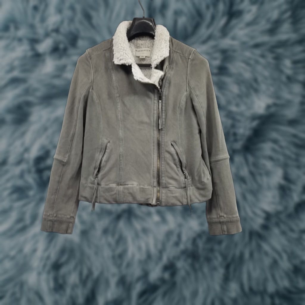 Anthropologie Marrakech Jacket Womens Gray Moto Jacket French Terry Medium Size M / US 6-8 / IT 42-44 - 1 Thumbnail