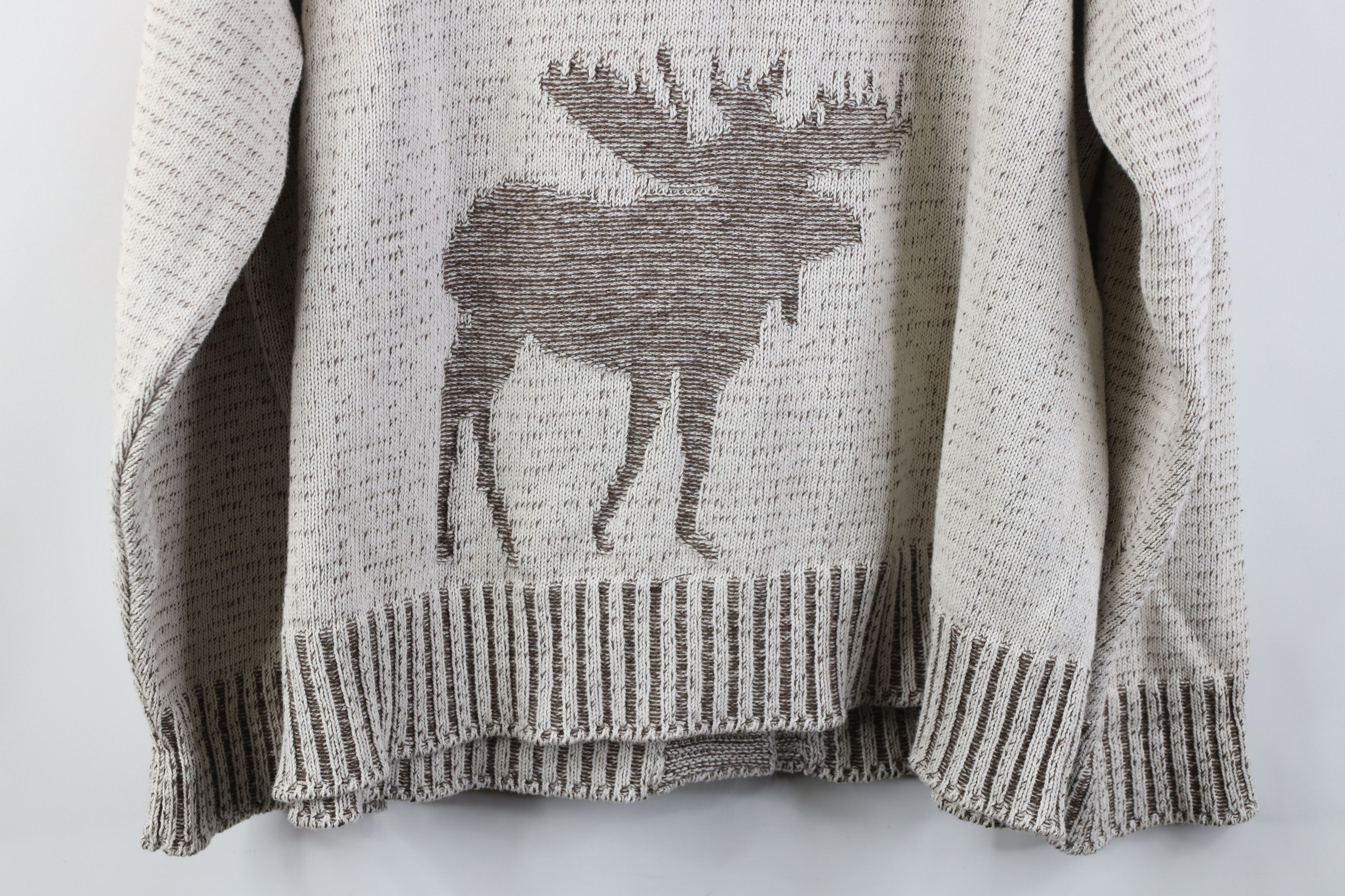 Vintage Vintage 90s Streetwear Elk Knit Hooded Cardigan Sweater USA Size L / US 10 / IT 46 - 12 Thumbnail