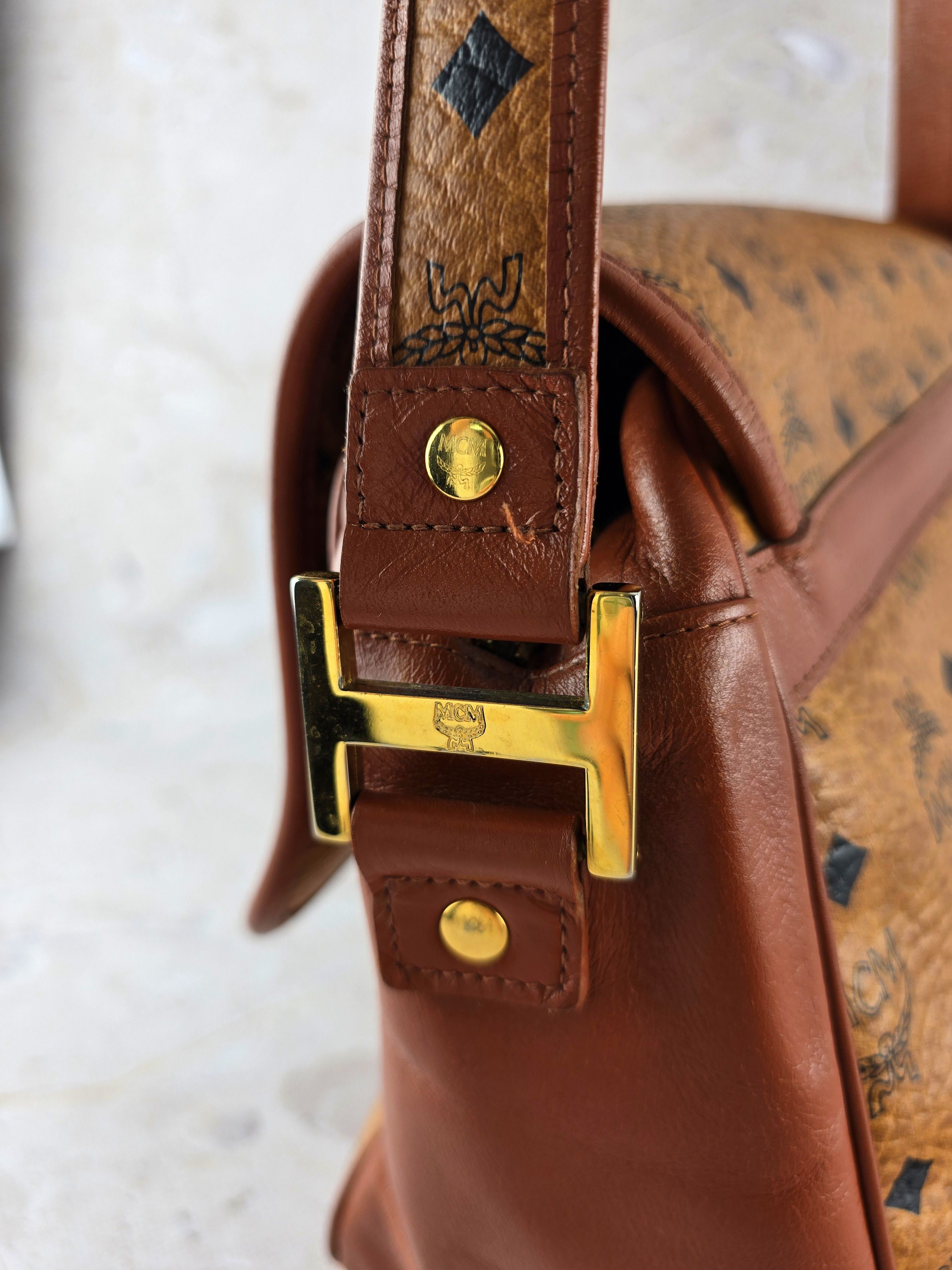 MCM MCM Satchel Bag Vintage Cognac Monogram leather Size ONE SIZE - 8 Thumbnail