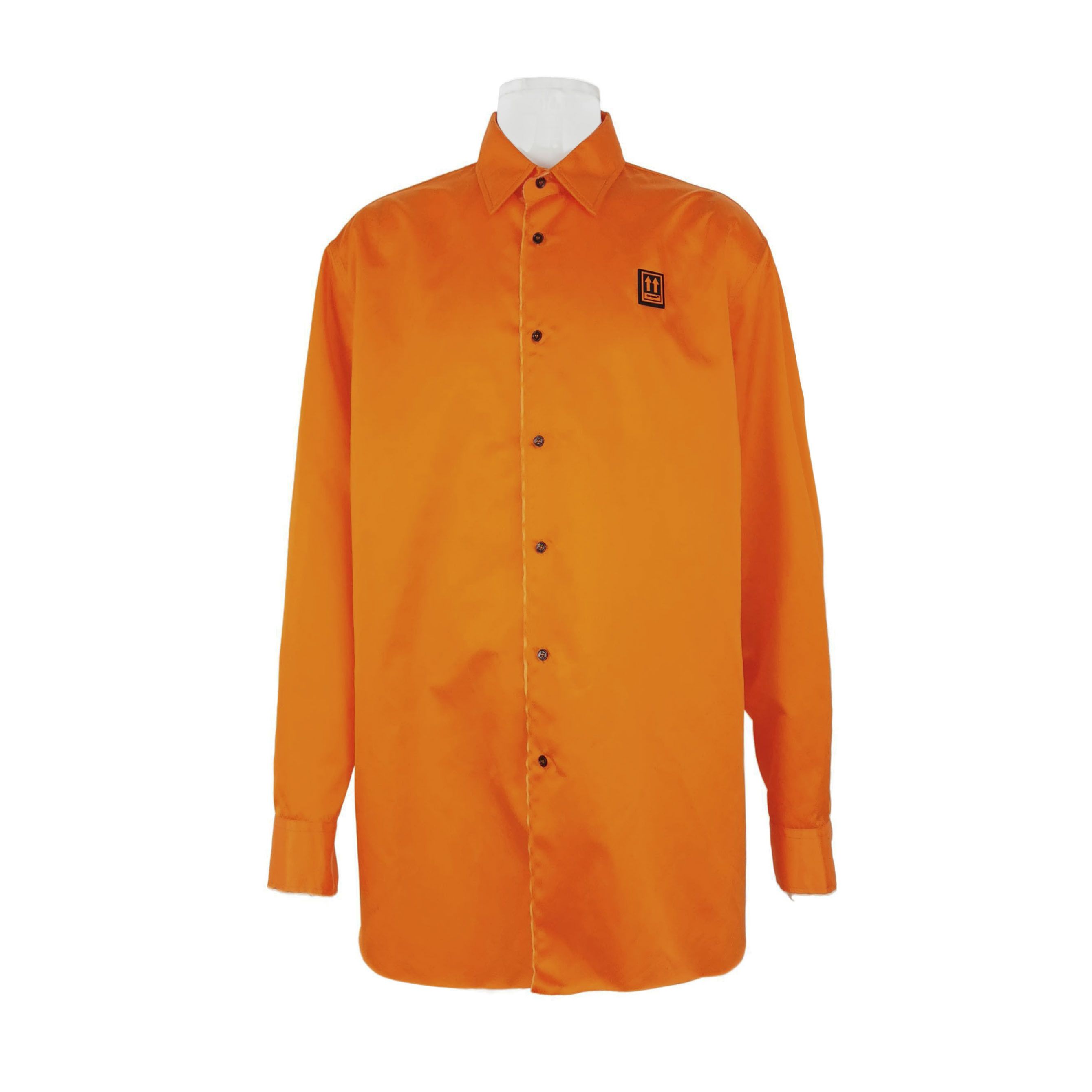 Off-White Off-White Pixel Arrow Logo Orange Shirt Size S Size US S / EU 44-46 / 1 - 1 Thumbnail