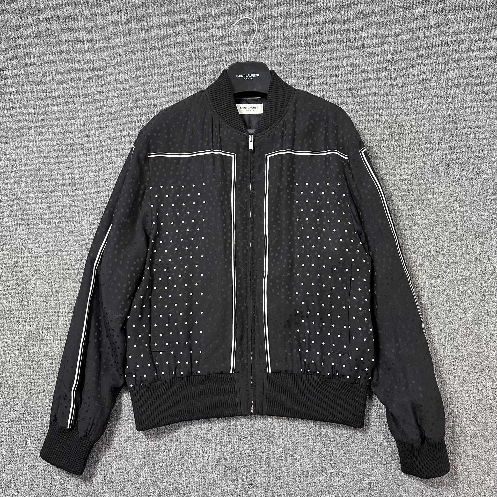 Saint Laurent Paris Saint Laurent SLP 100% Silk Polka Dot Jacket 48 Size US M / EU 48-50 / 2 - 1 Thumbnail