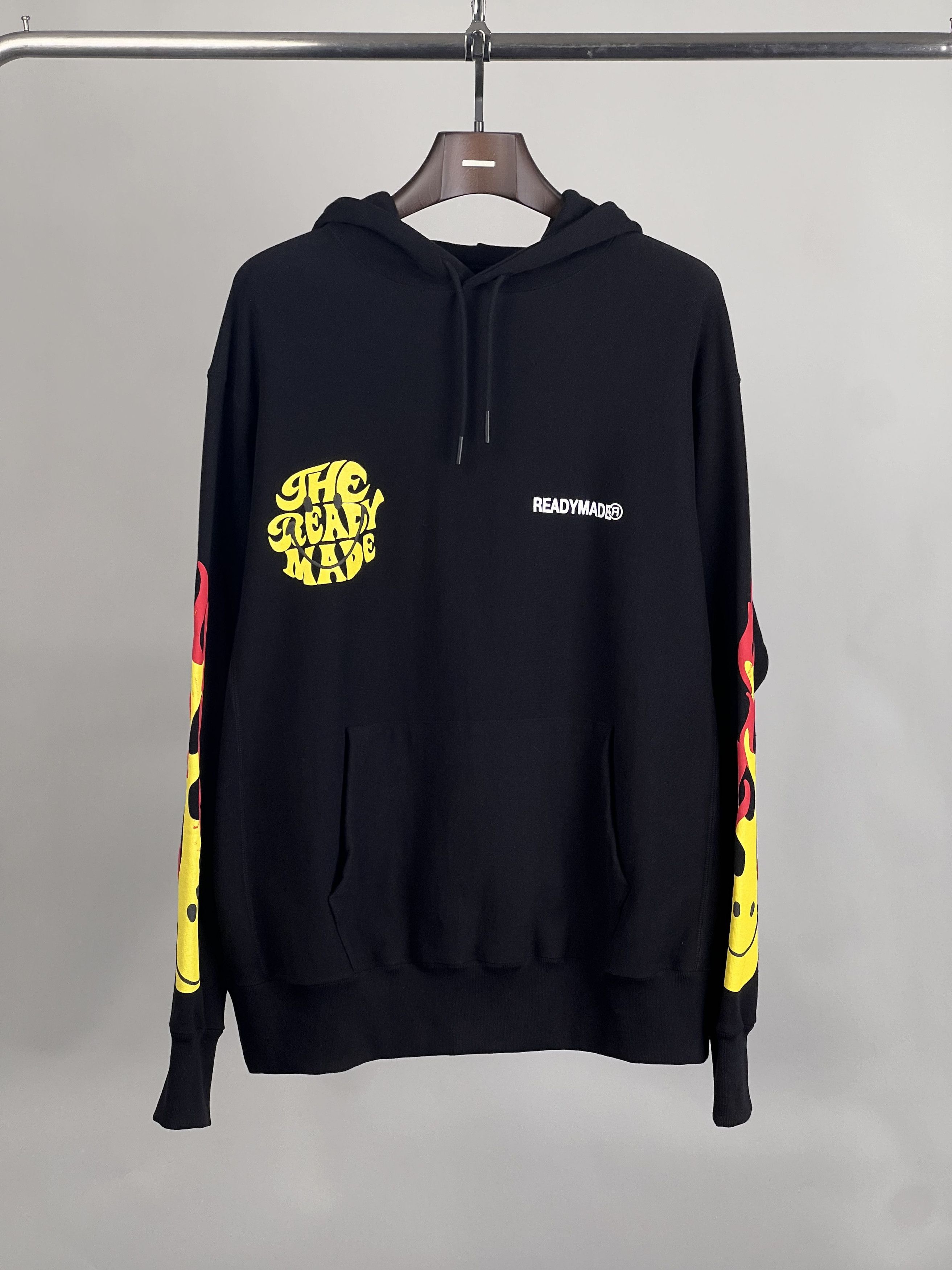 READYMADE Brand New Smile LS Hoodie Flame Print Black L Size US L / EU 52-54 / 3 - 3 Thumbnail