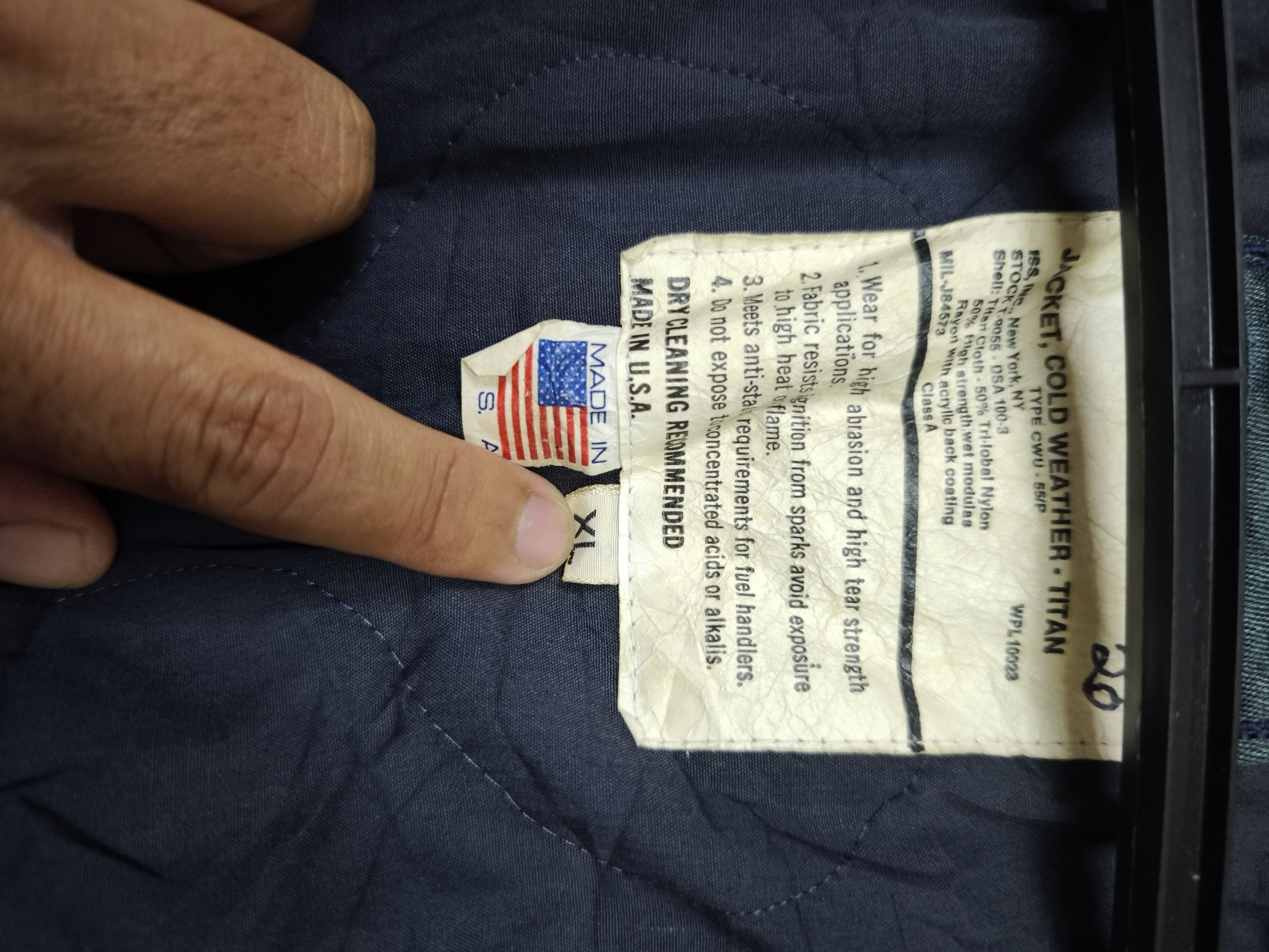 Vintage VERY RARE VINTAGE TITAN CLOTH FLIGHT JACKET BOMBER CWU 55/P Size US XL / EU 56 / 4 - 8 Thumbnail