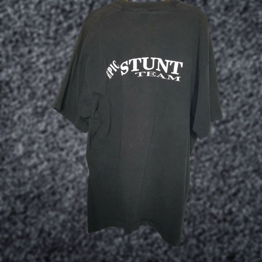 Fruit Of The Loom Vintage Mens XXL Epic Stunt Team T Shirt USA Single Stitch FOL Stitch Epic USA 2XL Black Graphic Tee Mens Shirt Size US XXL / EU 58 / 5 - 1 Thumbnail