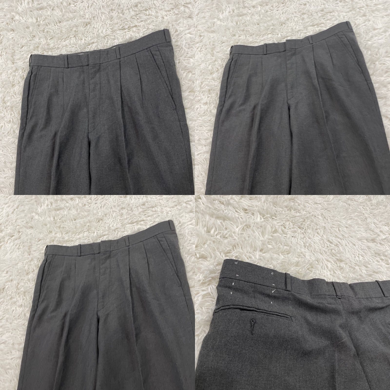 Vintage VINTAGE Pleated Wool Dress Pants Men 36x28 Gray Made USA Business Formal Trousers Size 36R - 9 Thumbnail