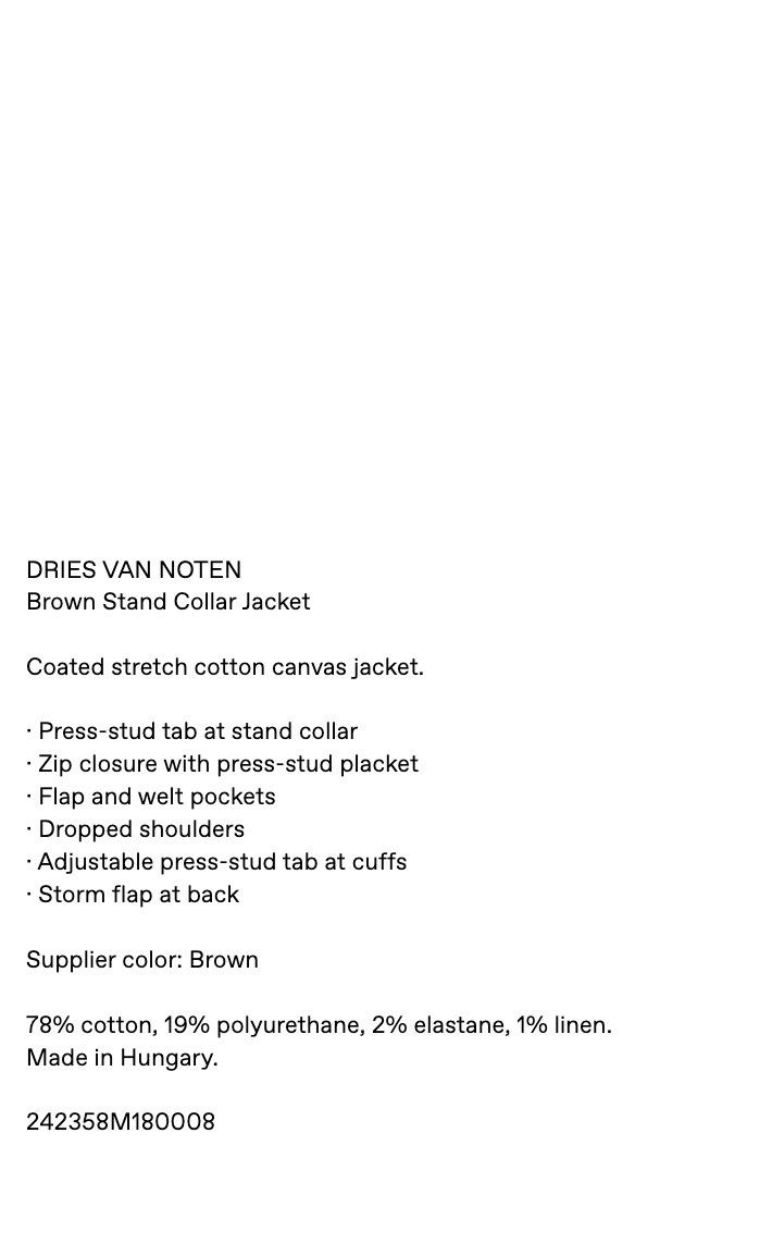 Dries Van Noten Brown standard collar jacket Size US S / EU 44-46 / 1 - 6 Thumbnail