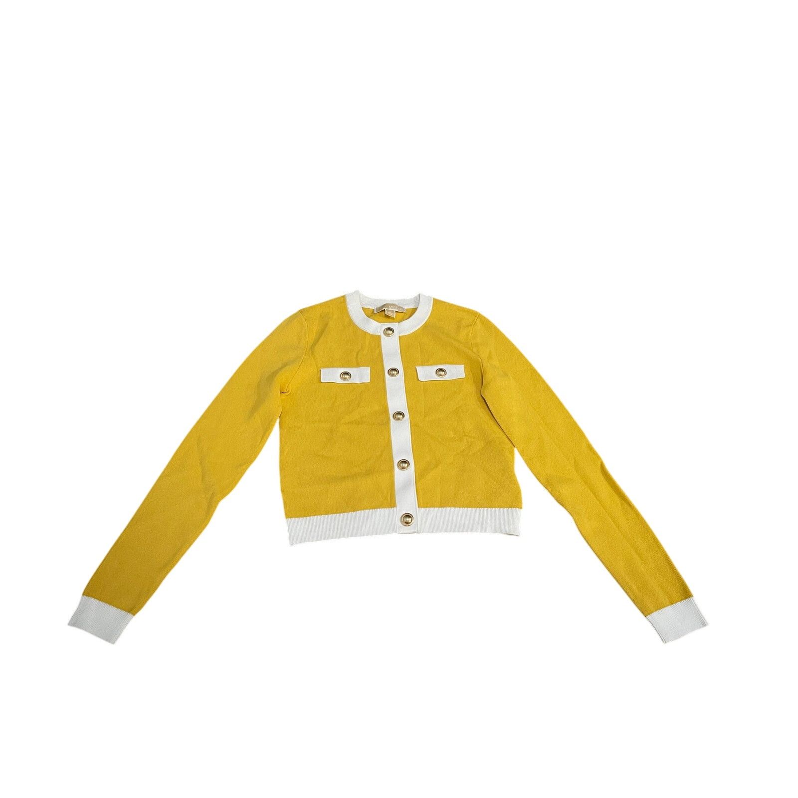 Michael Kors 🧥 Michael Kors Daisy Yellow Button-Up Sweater – Size XS Size XS / US 0-2 / IT 36-38 - 2 Thumbnail