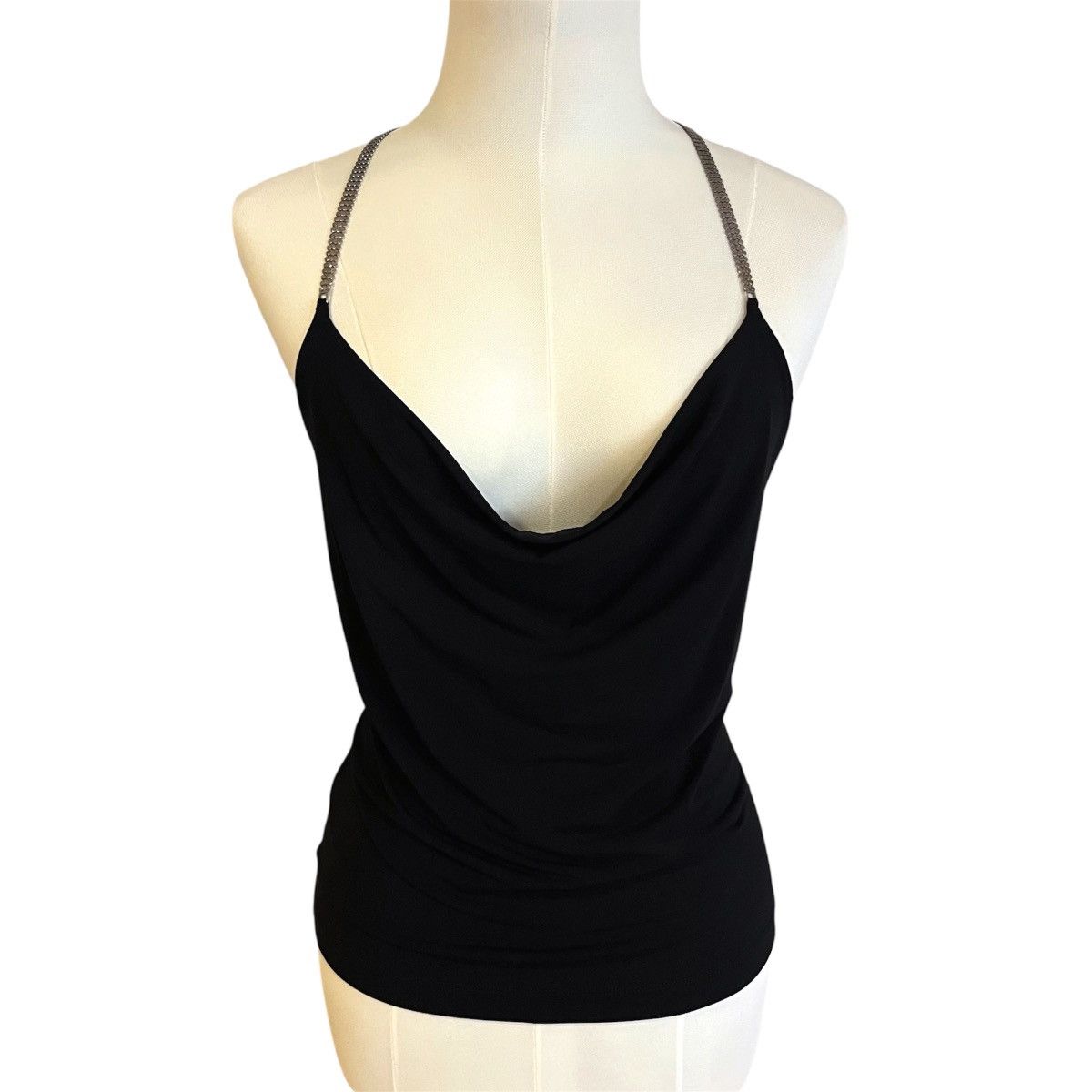 plein sud Vintage Plein Sud cowl neck top with silver chain detail Size S / US 4 / IT 40 - 1 Thumbnail