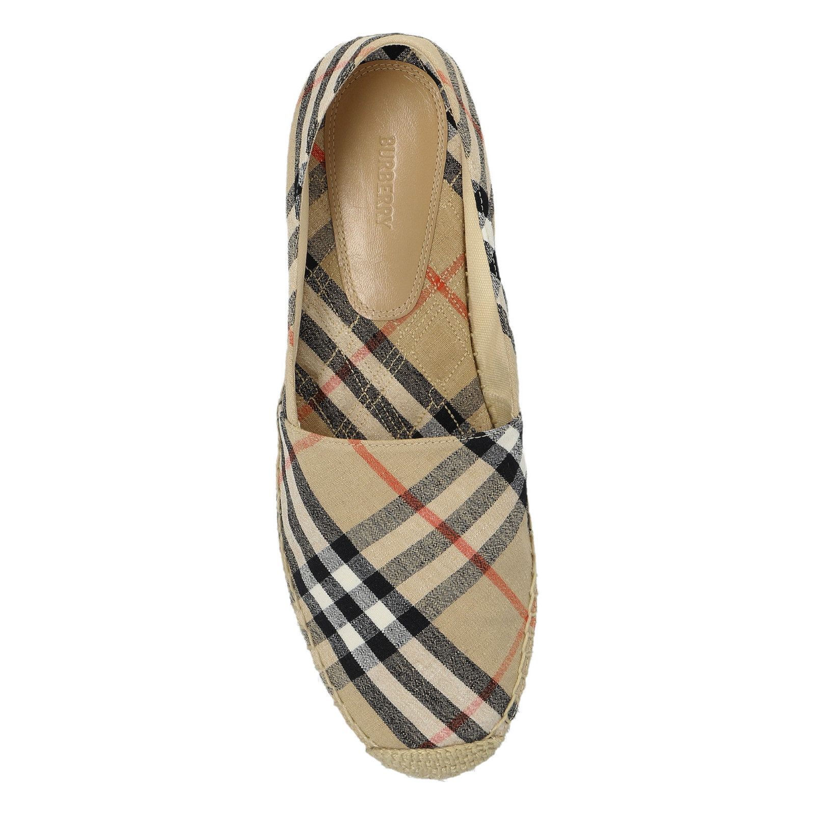 BURBERRY Sand Check Fabric Espadrilles New & Authentic (Wome